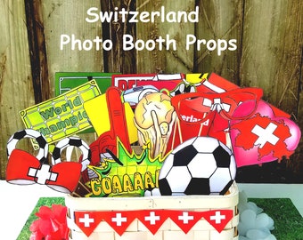 World Cup Switzerland soccer photo booth props - the ultimate fan accessory -  2018 FIFA Soccer Championship in Russia - support Schweiz