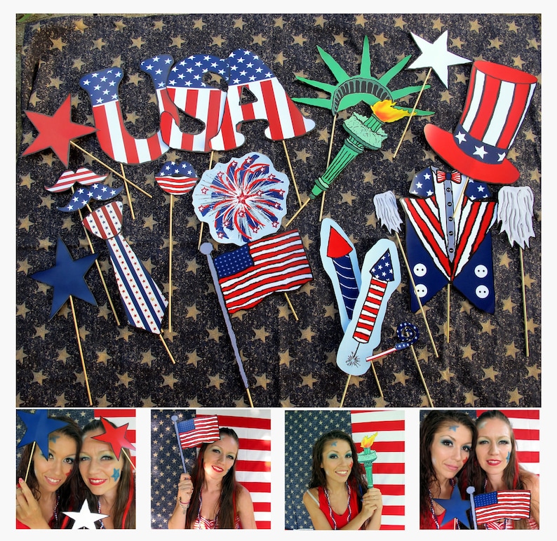 21 Patriotic USA Photo Booth Props - Perfect for Your American Party ...