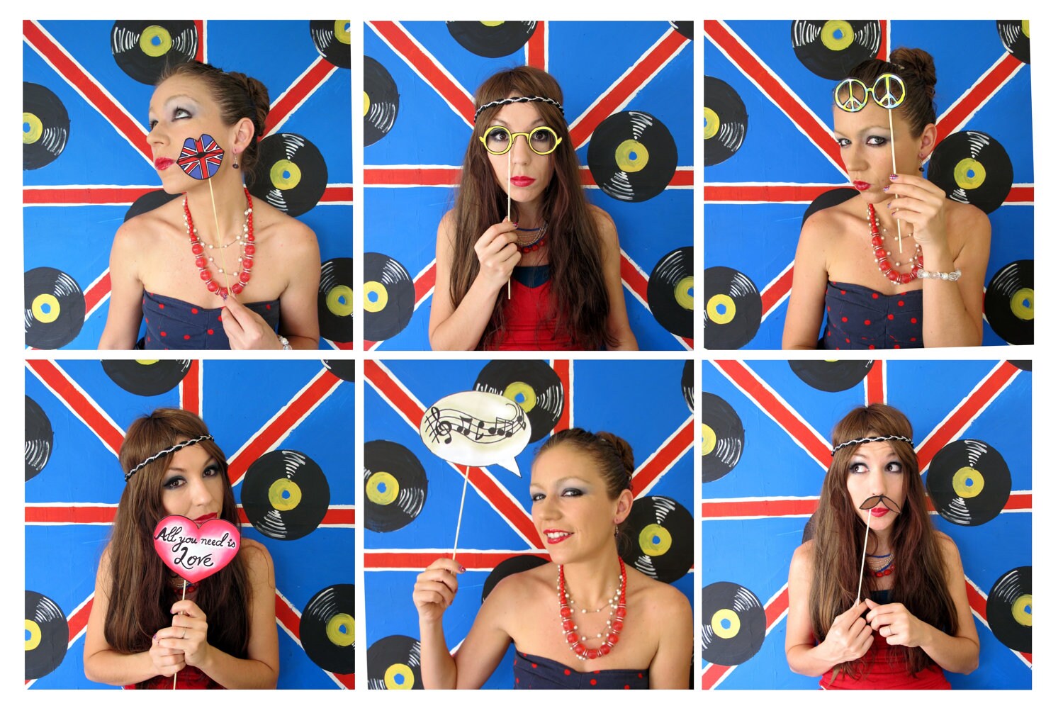 Music Notes Photo Booth The Beatles Inspired Music Photo Booth Props - Perfect for a Themed ...