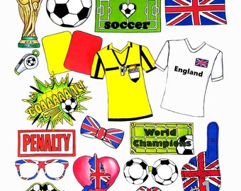 World Cup ENGLAND soccer photo booth props - the ultimate fan accessory -  2018 FIFA Soccer Championship in Russia - support England