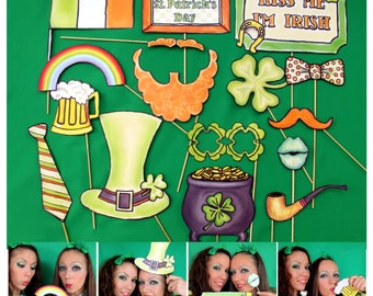 St Patrick's Day and Ireland Photo Booth Props - perfect for celebrating a gaelic party -UPDATED