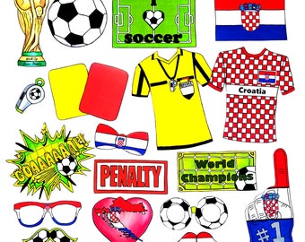 World Cup CROATIA soccer photo booth props - the ultimate fan accessory -  2018 FIFA Soccer Championship in Russia - support Hrvatska