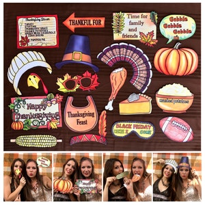 festive Thanksgiving photo booth props - perfect for your Thanksgiving dinner with family and friends