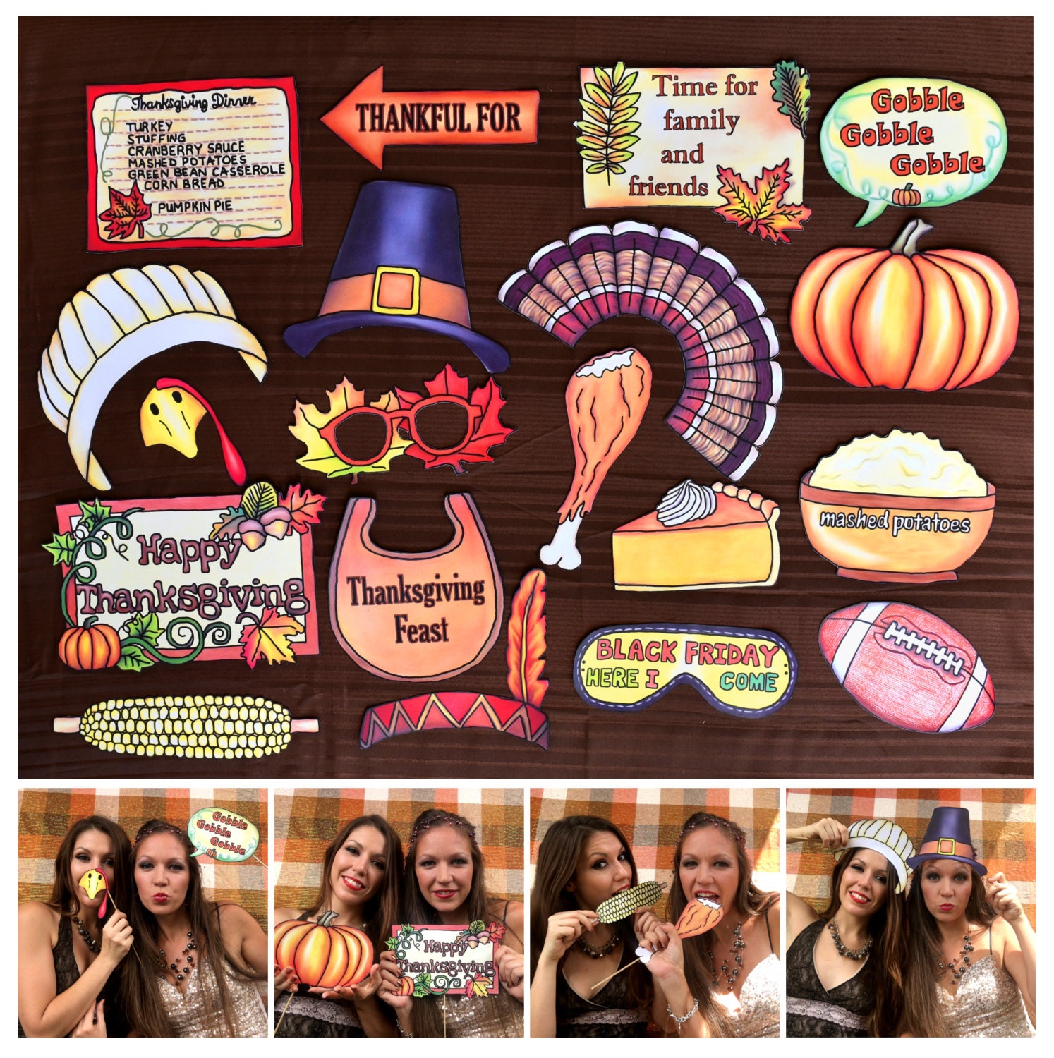 festive thanksgiving photo booth props - perfect for your