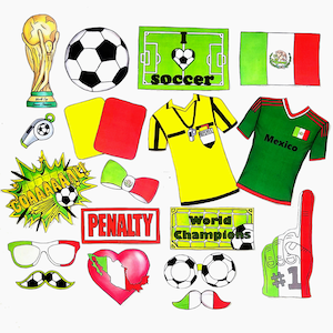 World Cup MEXICO soccer photo booth props - the ultimate fan accessory -  2018 FIFA Soccer Championship in Russia - support Méjico