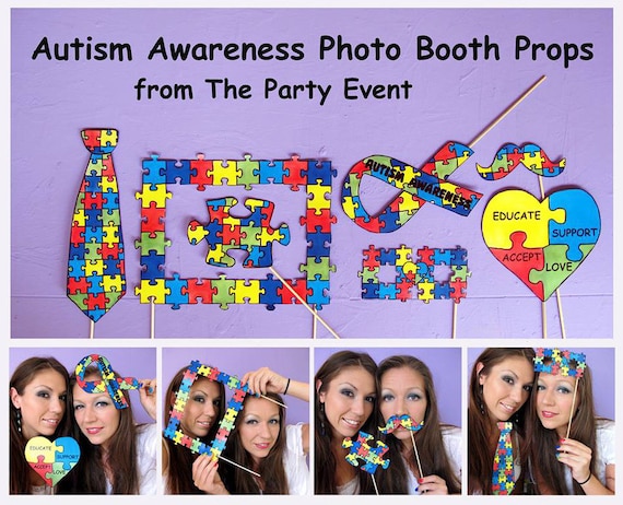 Autism Awareness Photo Booth Props Printable Or Ready Made Etsy - autism awareness roblox