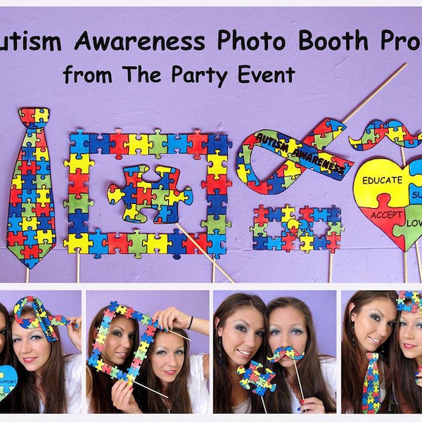 Autism Awareness Photo Booth Props - printable or ready made