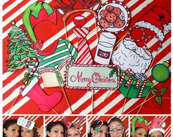 Christmas candy cane photo booth props - perfect for your Christmas Day or festive holiday celebration