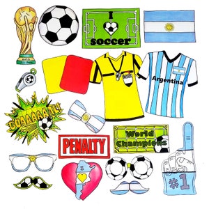 World Cup ARGENTINA soccer photo booth props - the ultimate fan accessory -  2018 FIFA Soccer Championship in Russia - support Argentina