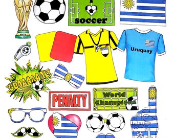 World Cup URUGUAY soccer photo booth props - the ultimate fan accessory -  2018 FIFA Soccer Championship in Russia - support Uruguay