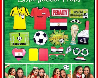 Copa Mundial EGYPT fútbol fotocabina apoyos - el accesorio de los aficionados definitivo - 2018 FIFA Soccer Championship en Rusia - apoyar a los faraones