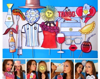 READY MADE Argentina photo booth props - perfect for your Argentinian friendship celebration, to celebrate your country or any Argentina fan