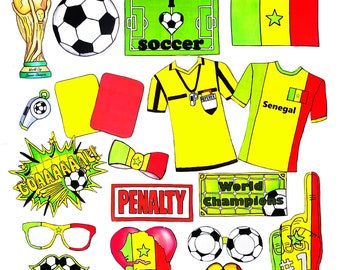 World Cup SENEGAL soccer photo booth props - the ultimate fan accessory -  2018 FIFA Soccer Championship in Russia - support Sénégal