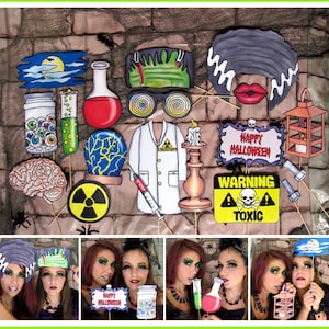 Halloween Frankenstein geïnspireerd gekke wetenschapper foto stand rekwisieten - perfect voor uw Halloween bash of eng Frankenstein de bruid thema feest