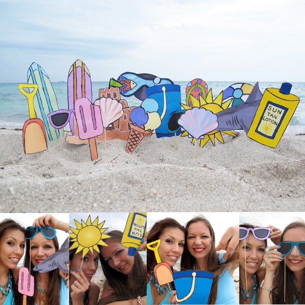 beach photo booth props - perfect for a summer party or to celebrate a vacation