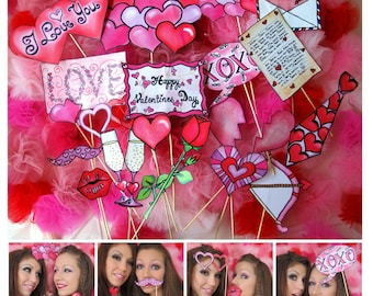 Valentine's Day Heart Photo Booth Props - all about love - all about hearts - perfect for your Valentine and you...
