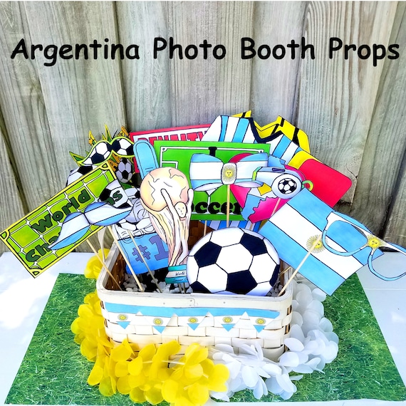 World Cup ARGENTINA soccer photo booth props - the ultimate fan accessory -  2018 FIFA Soccer Championship in Russia - support Argentina