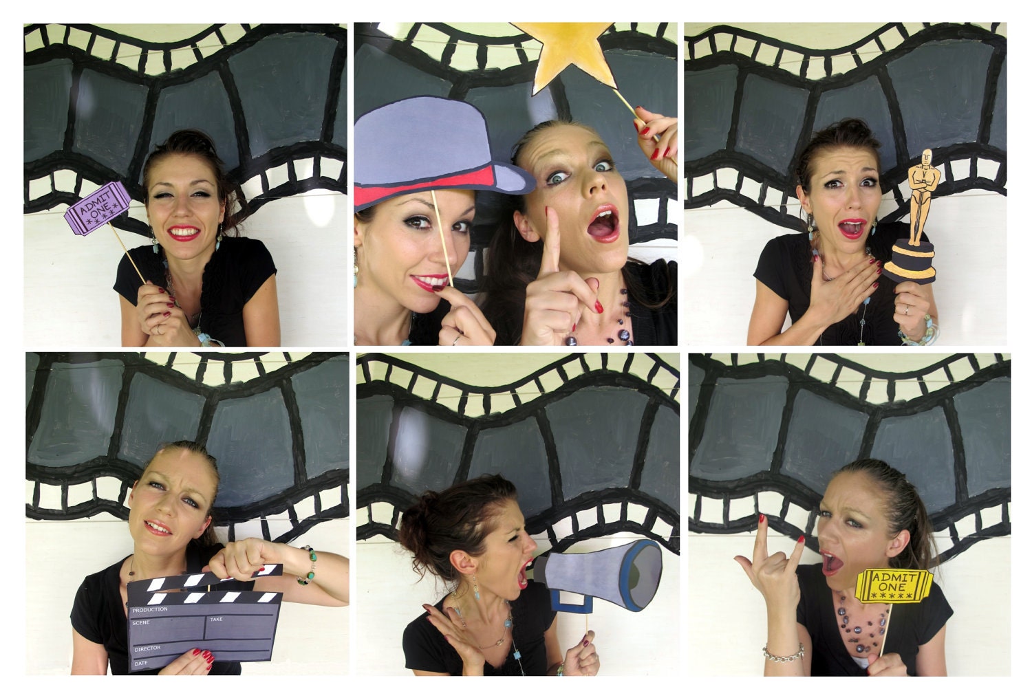 Movie photo booth props perfect for a movie night oscar Etsy