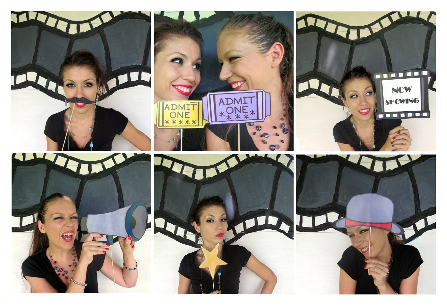 Movie photo booth props perfect for a movie night oscar Etsy