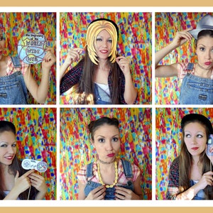 nineties photo booth props perfect for a throw back 90s theme party or a crazy retro themed event image 3