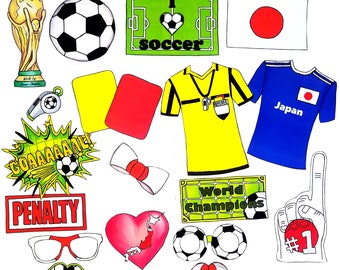 World Cup JAPAN soccer photo booth props - the ultimate fan accessory -  2018 FIFA Soccer Championship in Russia - support 日本