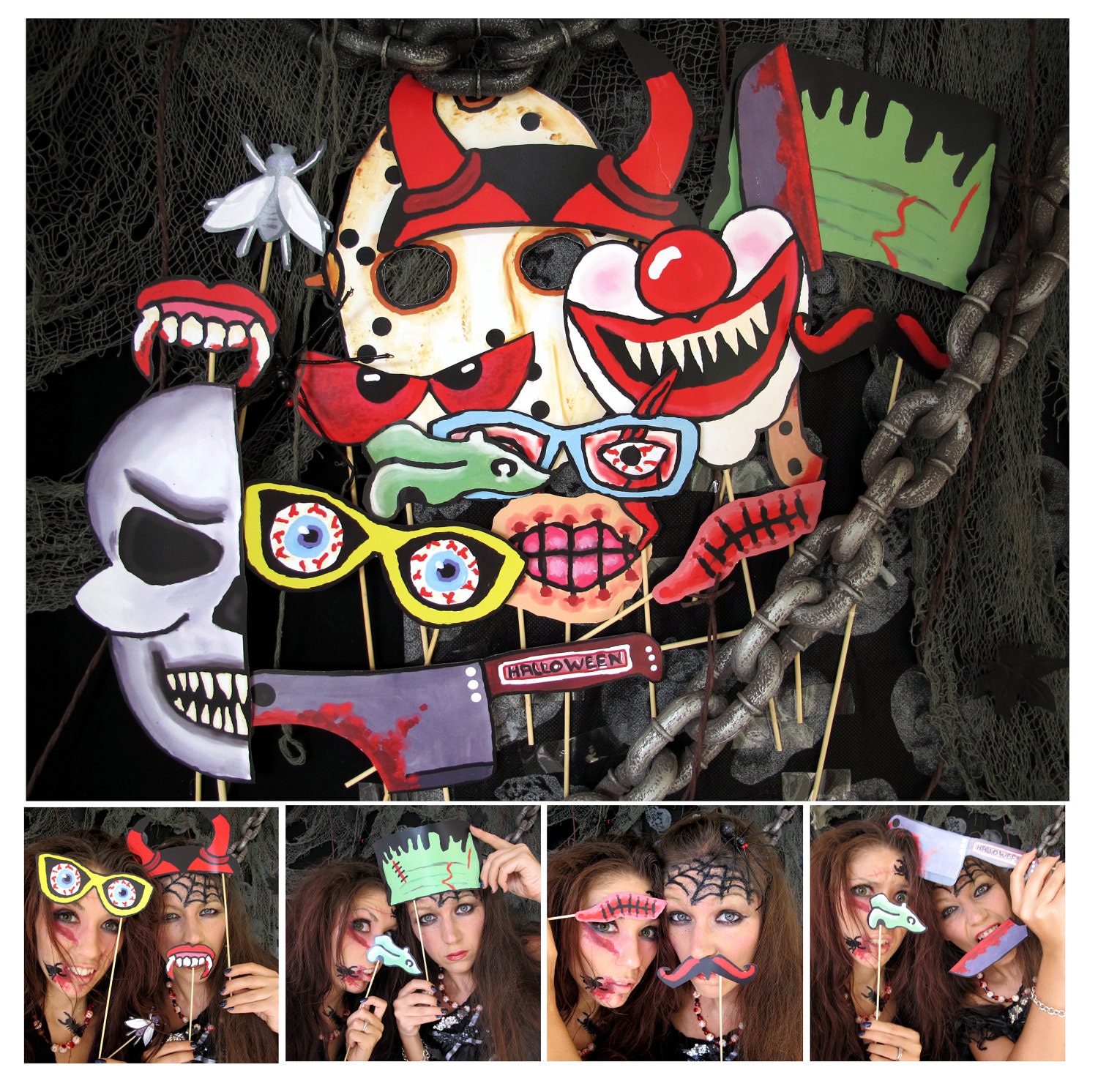 scary Halloween photo booth props perfect for your Halloween Etsy