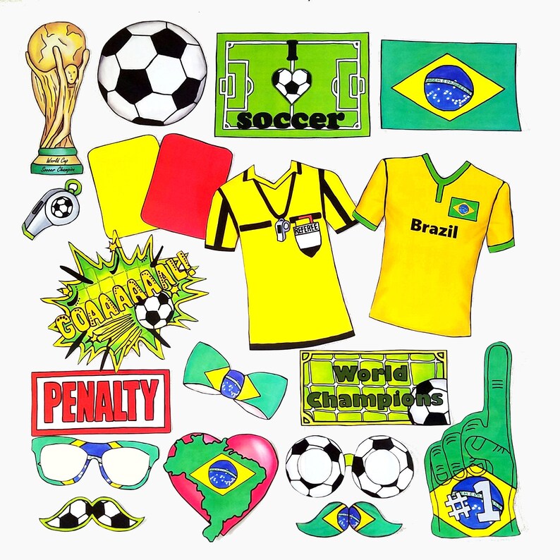 Fotoboksrekvisita för fotbolls-VM i Brasilien - det ultimata tillbehöret för fans - FIFA fotbollsmästerskapet 2018 i Ryssland - stöd Brasilien bild 2