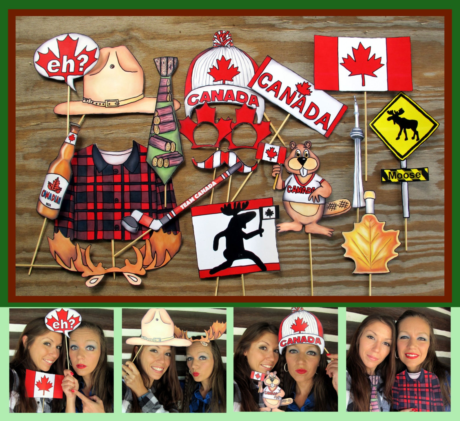 Canada Photo Booth Props idéale pour célébrer votre élan Etsy France