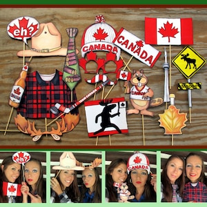 Canada Photo Booth Props - perfect for celebrating Canada Day or Canada in style, or your Canadian forrest moose party
