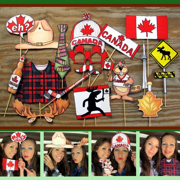 Canada Photo Booth Props - perfect voor het vieren van Canada Day of Canada in stijl, of uw Canadese forrest moose partij