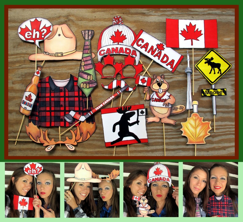 Canada Photo Booth Props Perfect for Celebrating Canada Day Etsy