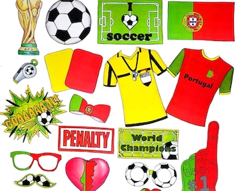 Fotoboksrekvisita för fotbolls-VM i Portugal - det ultimata tillbehöret för fans - FIFA fotbollsmästerskapet 2018 i Ryssland - stöd Portugal