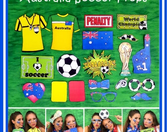 World Cup AUSTRALIA soccer photo booth props - the ultimate fan accessory -  2018 FIFA Soccer Championship in Russia - support Australia