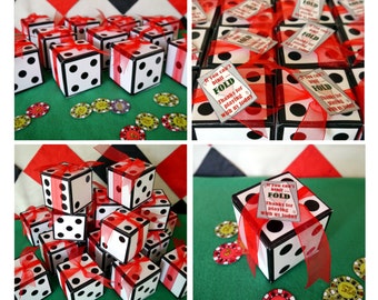 dice favor box or invitation box - perfect for a casino poker party or gambling Las Vegas game night - printable or ready made available