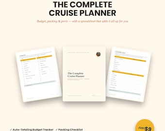 Cruise Planner Printable, Cruise Itinerary Template, Editable Spreadsheet Budget Tracker Packing List, Digital Download PDF, Undated