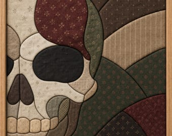 Skull Kinusaiga Pattern PDF, Beginner Printable Kit, Gothic No-Sew Fabric Art Template, SVG