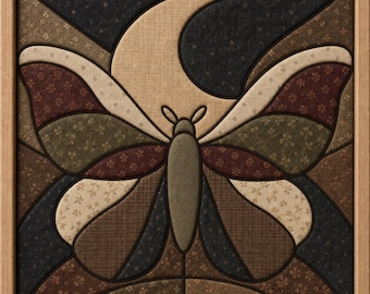 Moth Kinusaiga Pattern PDF, Beginner Printable Kit, Celestial No-Sew Fabric Art Template, SVG