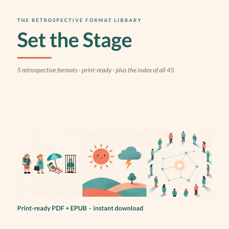 5 printable set the stage retrospective formats for agile teams