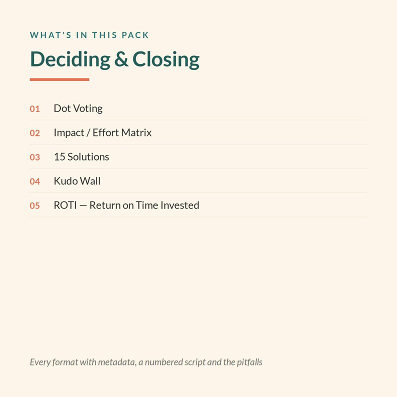 5 printable deciding & closing retrospective formats for agile teams