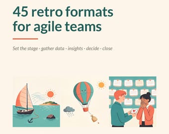 Paquete de retrospectivas de sprint / 45 plantillas imprimibles para retrospectivas, ideales para Scrum Masters y equipos ágiles.