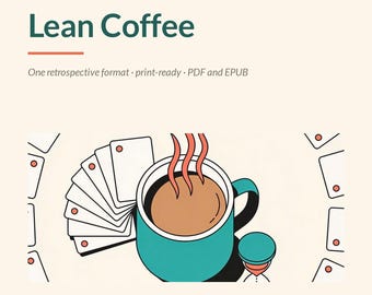 Lean Coffee / Plantilla imprimible para retrospectiva de sprint para Scrum Masters y equipos ágiles