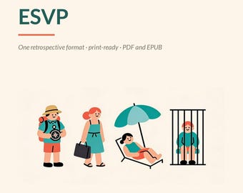 ESVP / Plantilla imprimible de retrospectiva de sprint para Scrum Masters y equipos ágiles