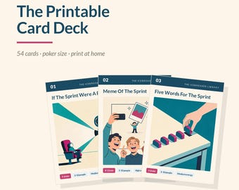 Baraja de tarjetas para romper el hielo / 54 tarjetas imprimibles para iniciar reuniones de Scrum Masters y equipos