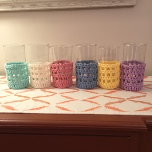 Multi color Glass Cozies Set of 6