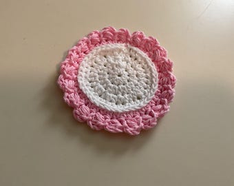 Pink and white candle coaster, mug coaster, hand soap coaster