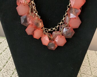 Vintage Hexagon Beaded Necklace