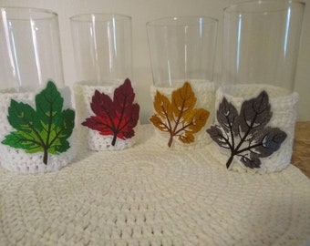 Fall Leaf Glass Cozies