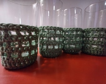 Sage Green Glass Cozies set of 6