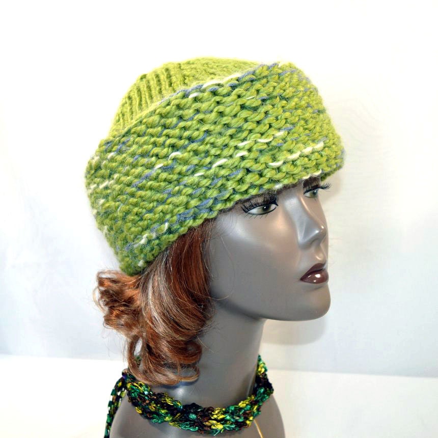 Pistachio Green Russian Style Hat Hand 