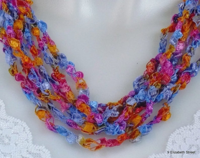 Ladder Yarn Necklace Multicolored Ribbon Necklace Fiber Necklace Fiber Jewelry Crochet Choker Gifts For Teacher Cij Free Shipping